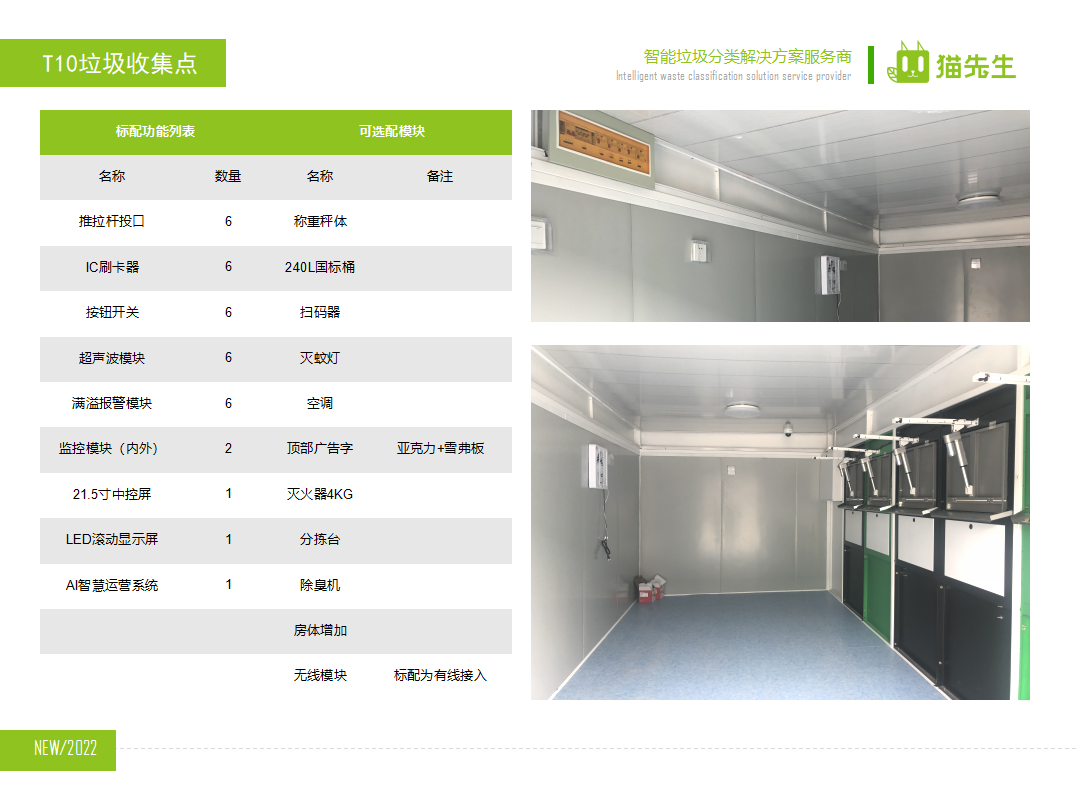 貓先生智能垃圾分類房，定時(shí)定點(diǎn)垃圾收集站 ，垃圾房功能配置